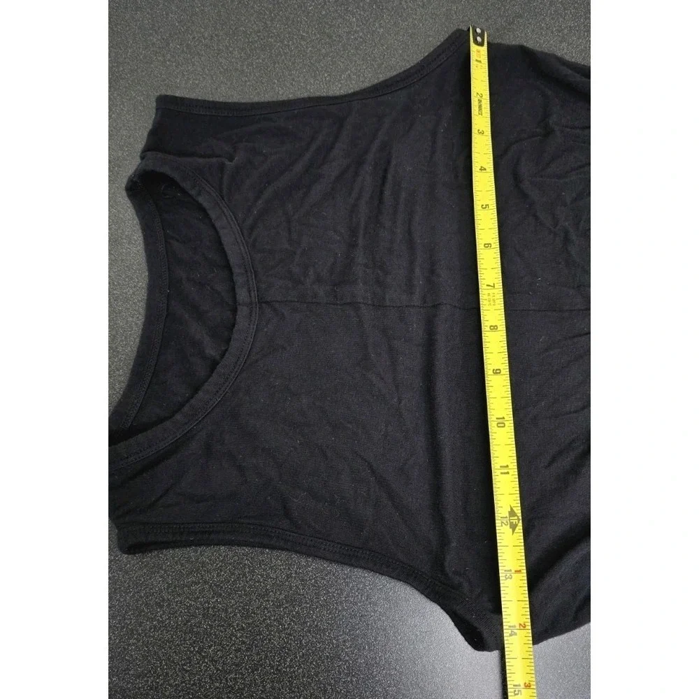 Alo Yoga Black Cover Crop Tank S Twist Knot Front Active Pilates Sleeveless